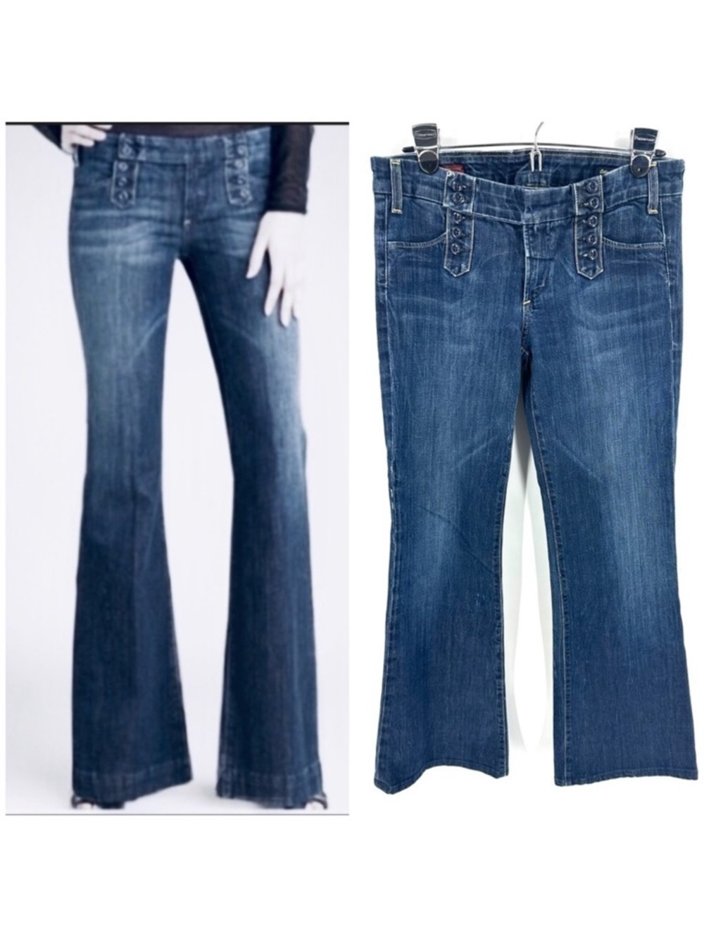 Citizens Of Humanity Jeans Womens 29 Wide Leg Flare Cadet #008 Stretch Low Rise